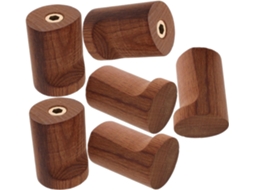 Conjunto De 6 Ganchos De Parede Cilíndricos De Madeira Com Parafusos Para Pendurar Chapéus.