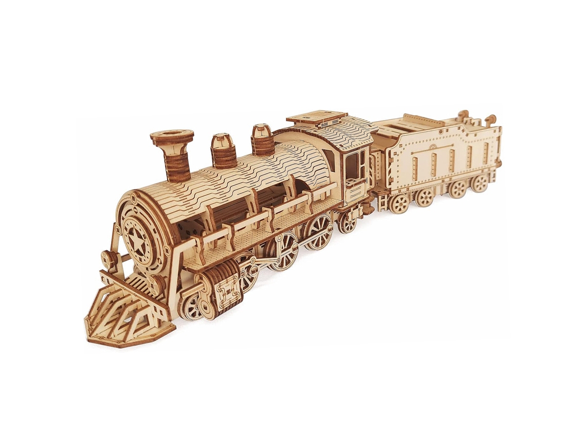 Kit De Modelo 3d Em Madeira, Em Formato De Trem, Com Função De Movimento Mecânico. 160 Peças.