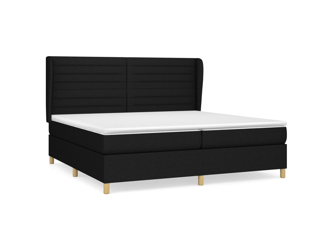 Cama com Molas/colchão 200x200 Cm Tecido Preto MAISON EXCLUSIVE