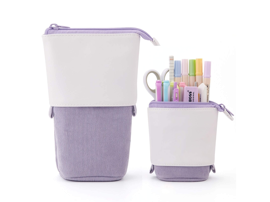 Porta Canetas, Retrátil, Lona, Roxo, Maquiagem AQUAFORGE