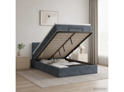 Vidaxl Cama Ottoman Com Colchão Cinzento-escuro 120 X 200 Cm Veludo