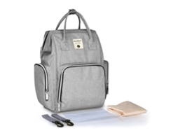 Mali mochila para Fraldas Bebê Grande Capacidade com Bolsos Isolados e À Prova D'água Cinza