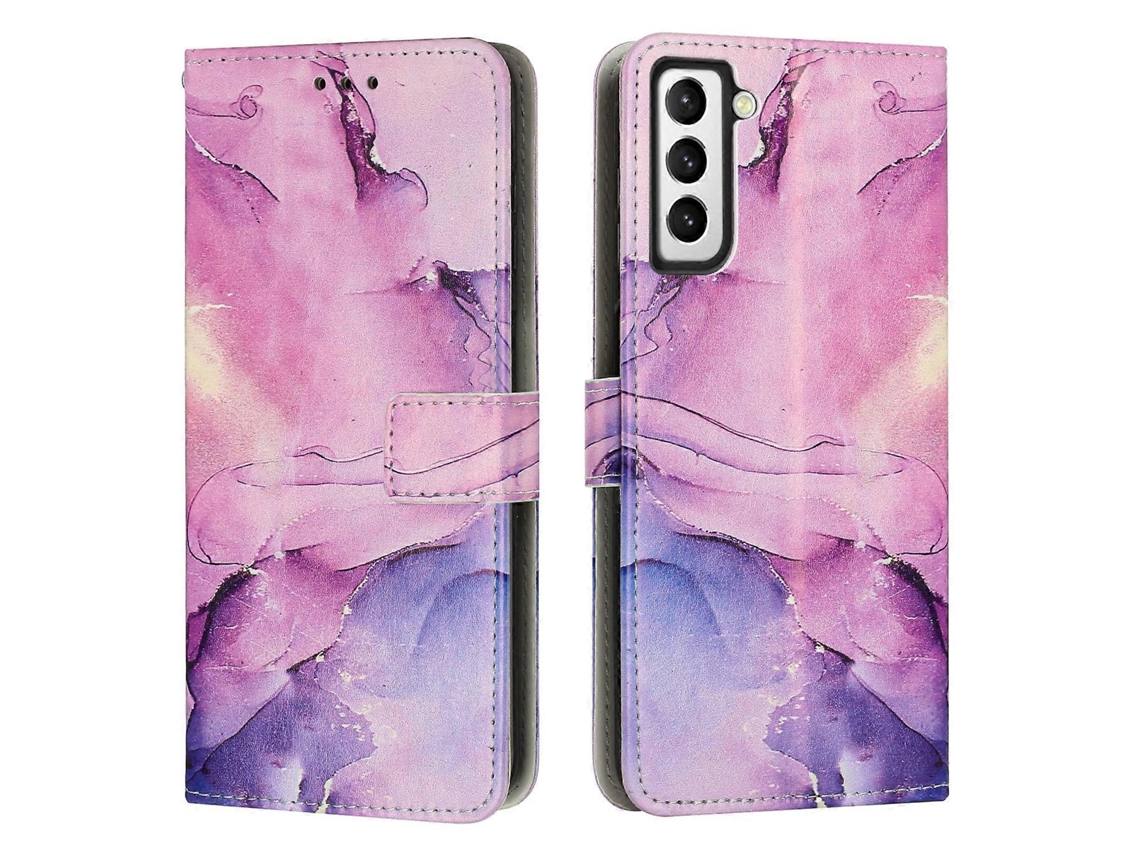 Capa De Celular Em Couro Com Estampa De Mármore Pintado Para Samsung Galaxy S23+ 5g