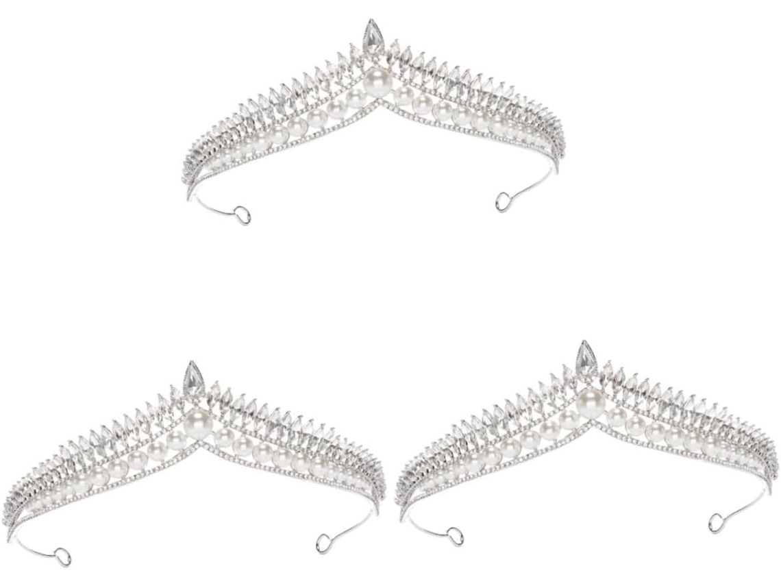 Conjunto De 3 Peças Com Strass E Coroa De Imitação Para Casamentos, Tiara Elegante Para Festas E Aniversários.