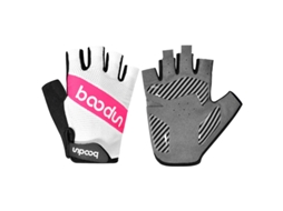 Luvas de ciclismo MDUG refletoras com meio dedo e silicone para visibilidade noturna (preto Rosa Vermelho G)
