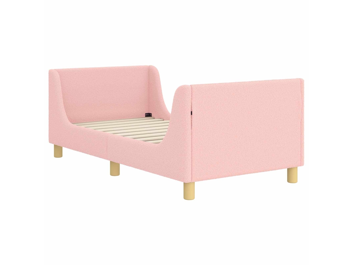 Cama De Solteiro | Camas Para Quarto | Estrutura De Cama Infantil Com Cabeceira Rosa 80 X 160 Cm