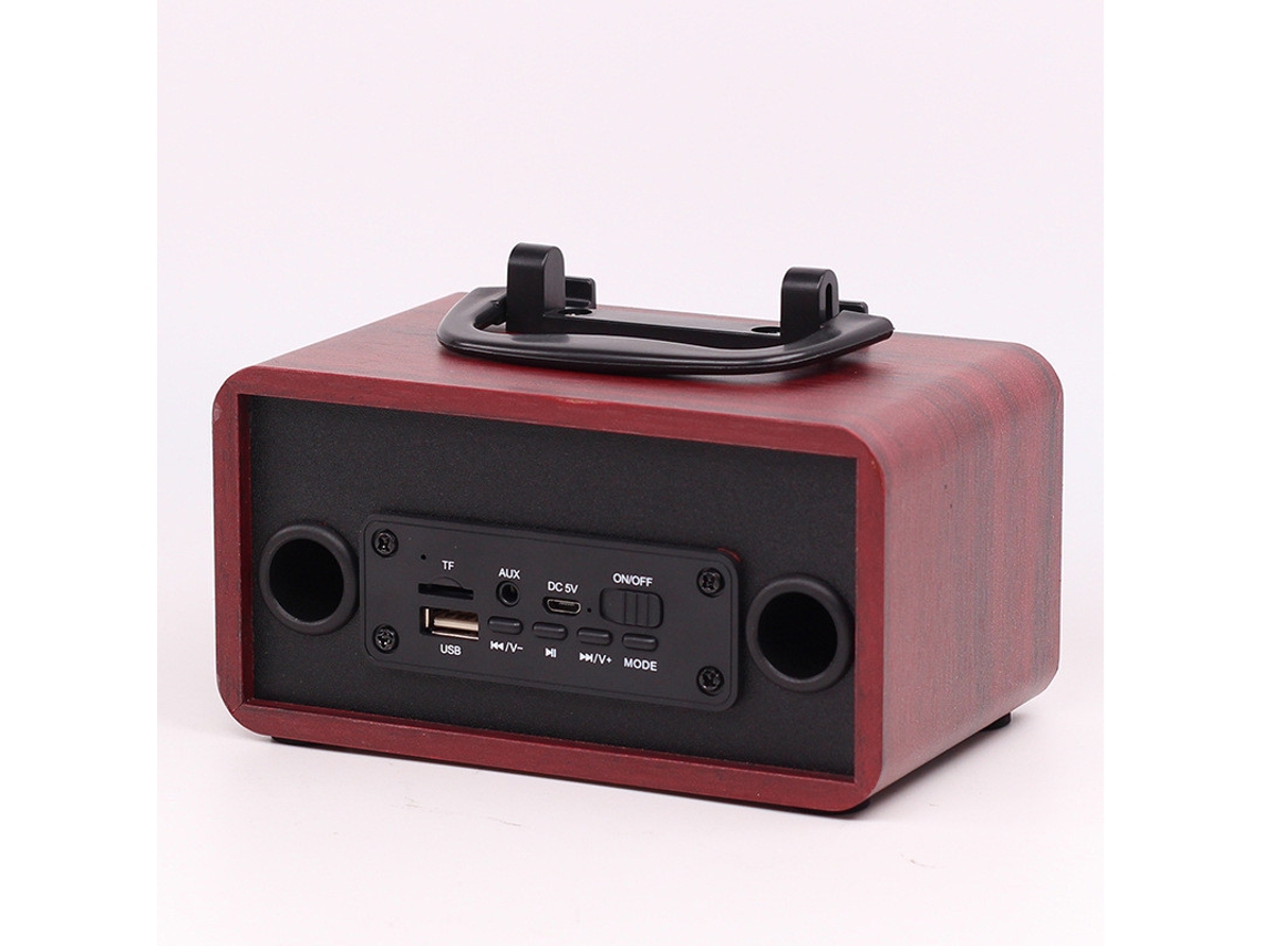 Coluna Bluetooth Mini sistema de áudio retrô de madeira  Portátil de alto volume ao ar livre