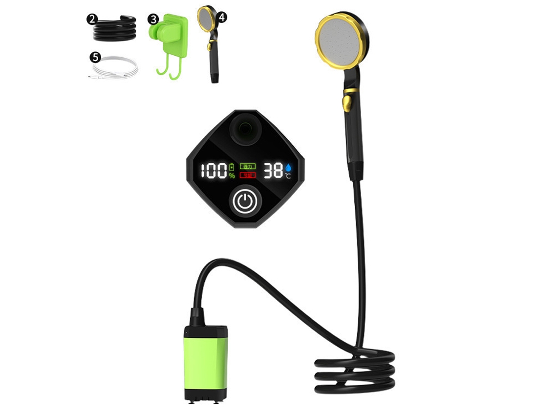 Chuveiro Elétrico Portátil de Camping com Display Digital