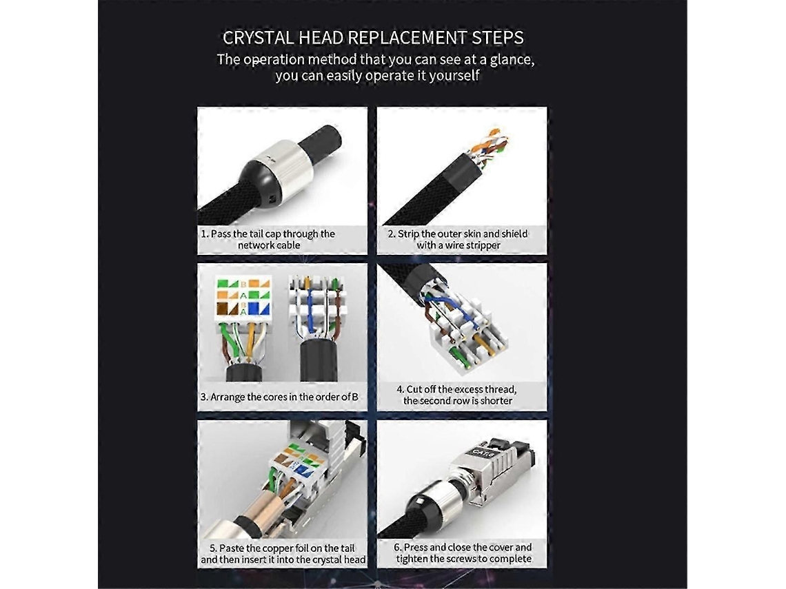 Lurelia Cabo Ethernet Cat 8 Rj45 20000kbps 40 Gbps 2m Sstp, Para Instalação Limpa