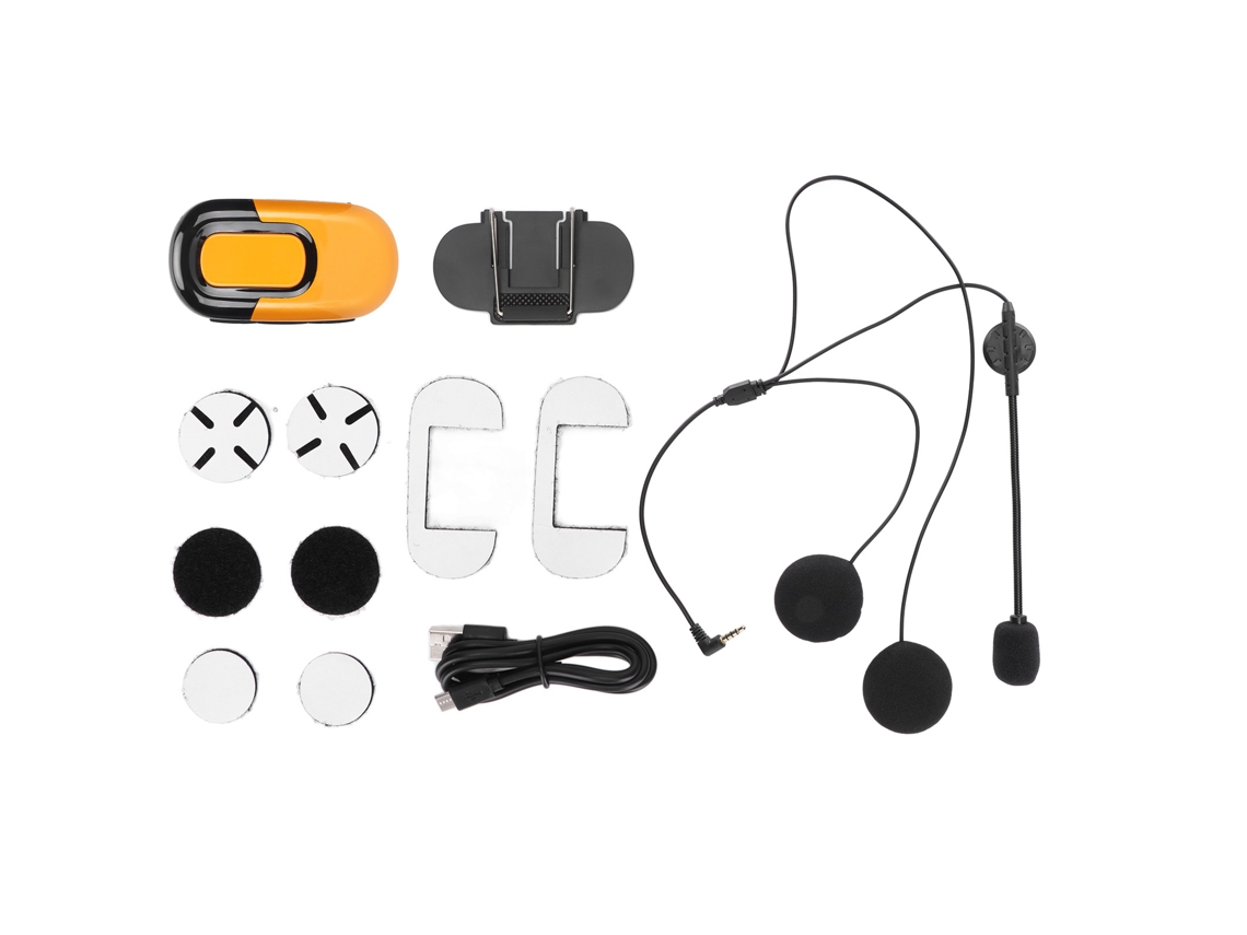 Auriculares Bluetooth 5.0 para Casco de Motocicleta com Redução de Ruído, Resistentes à Água e Intercomunicador Amarelo S/MARCA