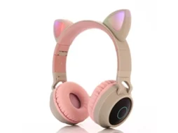 Auscultadores Bluetooth Sem Fio para Crianças Sem Fio/Com Fio Tipo Orelha de Gato