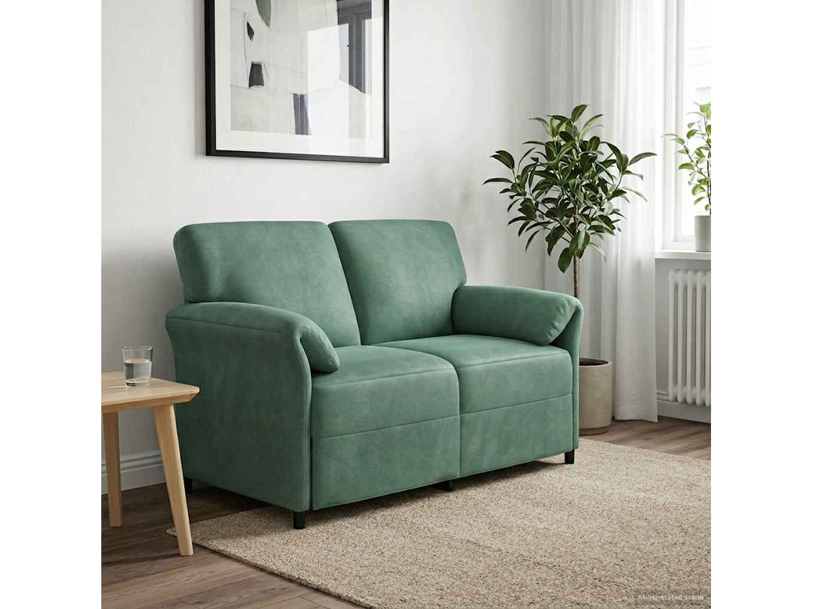 Vidaxl Sofá Para 2 Pessoas Verde Do Mar 138 X 83 X 95 Cm Veludo