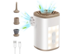 Bomba De Ar Elétrica Sem Fio Com Luz Led Recarregável Ultra Leve Para Camping Colchões Infláveis