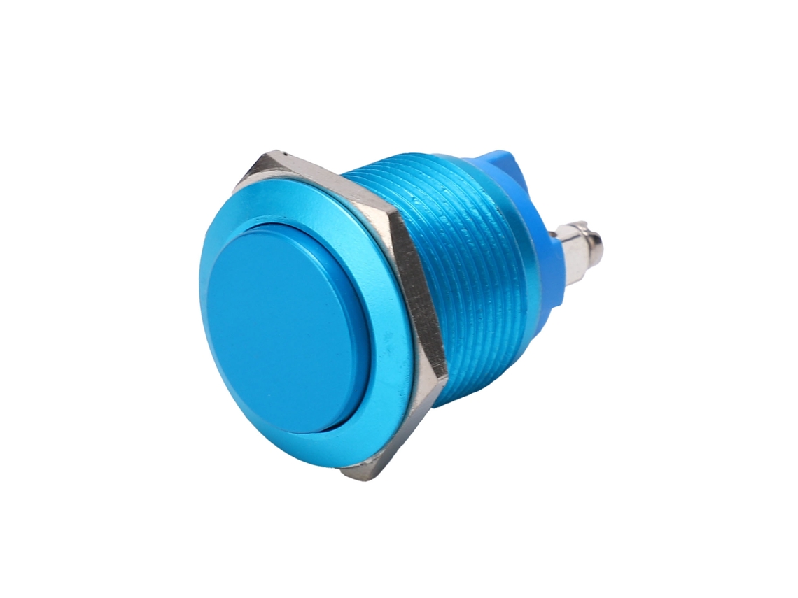 Interruptor De Botão De Metal 19mm Auto Reset Sunflare (azul)