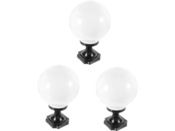 Luminária De Parede Externa Em Acrílico, Conjunto De 3 Peças, Com Globo Esférico E Cúpula Impermeável Para Iluminação De Jardim.