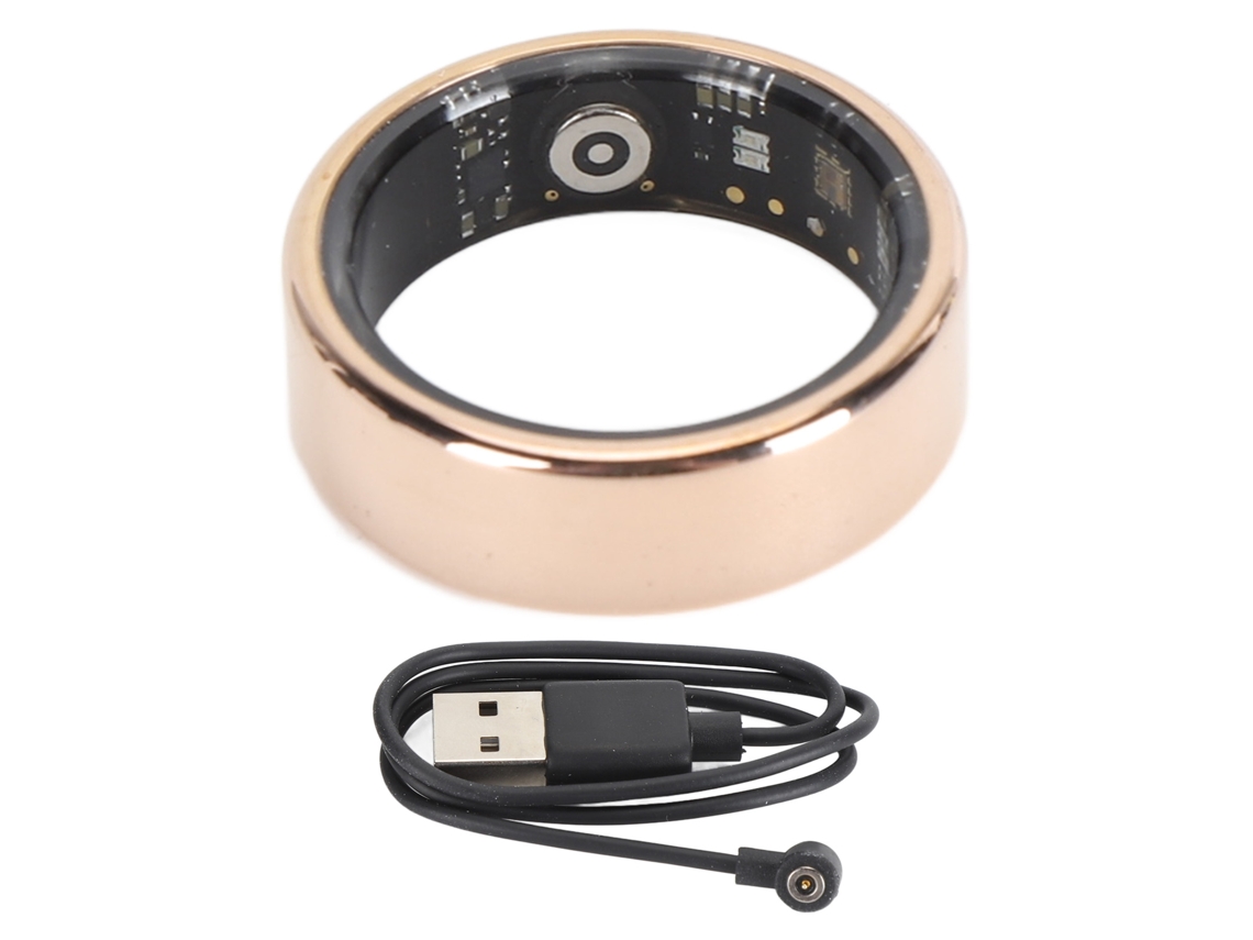 Aetheria anel Inteligente Monitor Saúde Ip68 Bluetooth 5.0 Carregamento Magnético Rosa Ouro Tamanho 10
