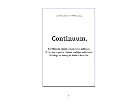 Livro Continuum De Alessandro De Francesco (inglês)