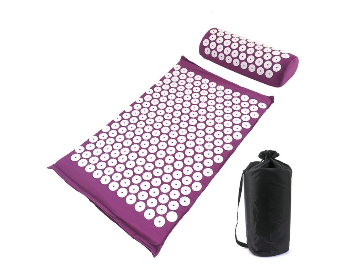 (conjunto Completo Roxo Com Bolsa) Almofada De Massagem Para Ioga, Design Com Amplo Ponto De Contato, Roxa