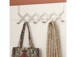 Lurelia Cabideiro De Porta, 6 Ganchos, Dobrável, Em Aço Inoxidável, Para Toalhas E Roupas, 68 X 25 X 4,5 Cm