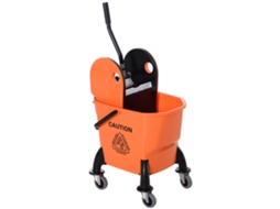 Carrinho De Limpeza Profissional Com Capacidade De 26 Litros, Espremedor Removível E Rodas, Dimensões 44 X 36 X 90 Cm, Cor Laranja.