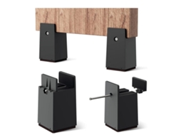 4 Almohadillas Elevadoras Para Patas De Cama - Madera Contrachapada/negra - 10 Cm De Alto [regular] [paquete De 4]