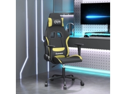 Vidaxl Cadeira De Gaming Tecido Preto E Verde-claro