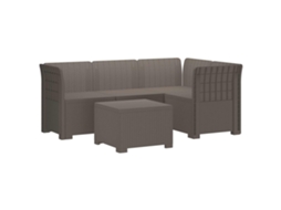 Vidaxl Sofá De Jardim Para 4 Pessoas Estilo Rattan Pp Cinzento-claro
