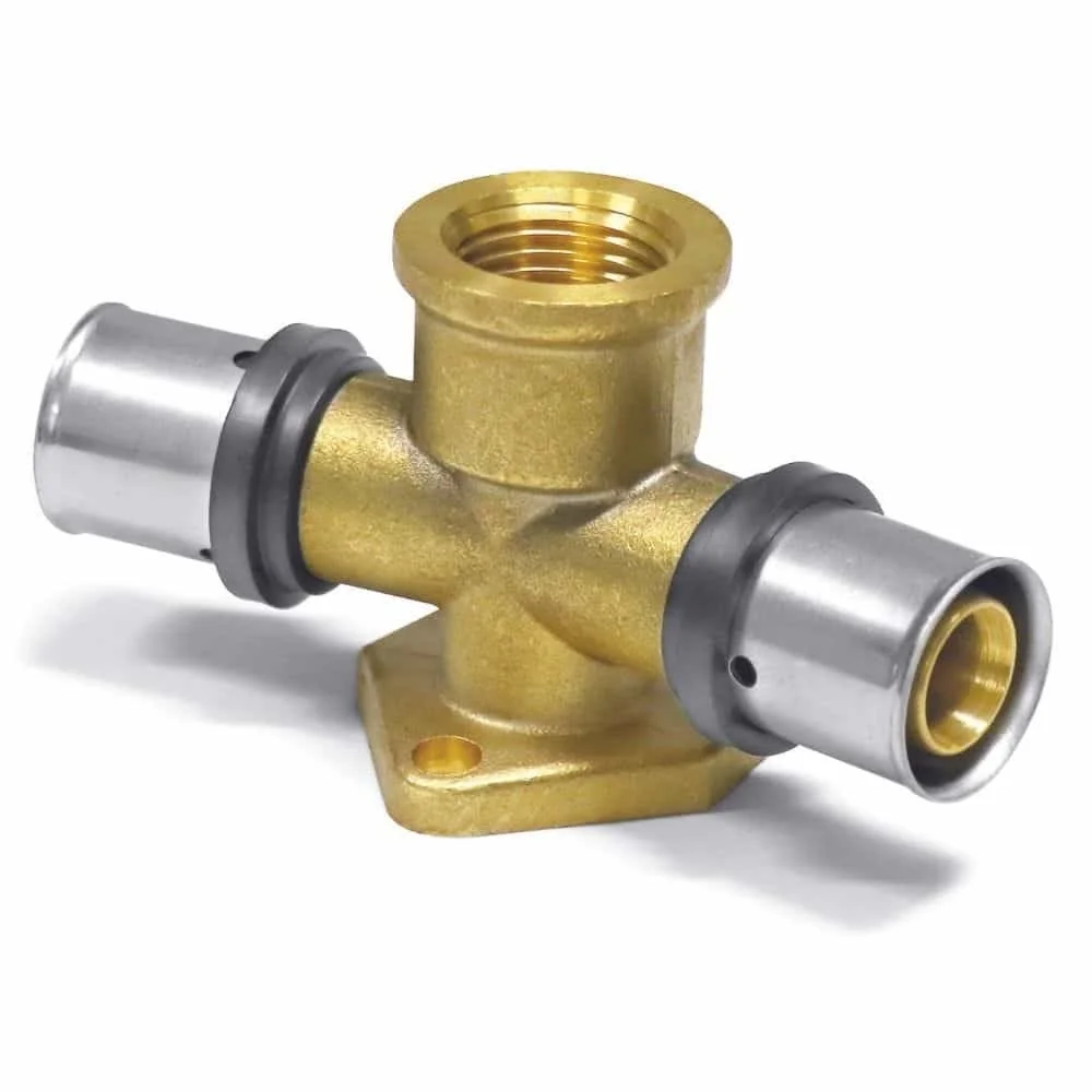 Conexão Pressrosca Macho Em Ângulo 16 X 2 Mm - 1/2" Fêmea, 10 Bar 70°c, Sem Chumbo