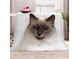 Manta de Flanela Fansu Estampa 3d Gato Quente Macia e Fofa Microfibra para o Inverno Colcha Sofá Adequada Adul