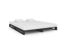 Vidaxl Estrutura De Cama Em Paletes Pinho Maciço 200x200 Cm Cinzento