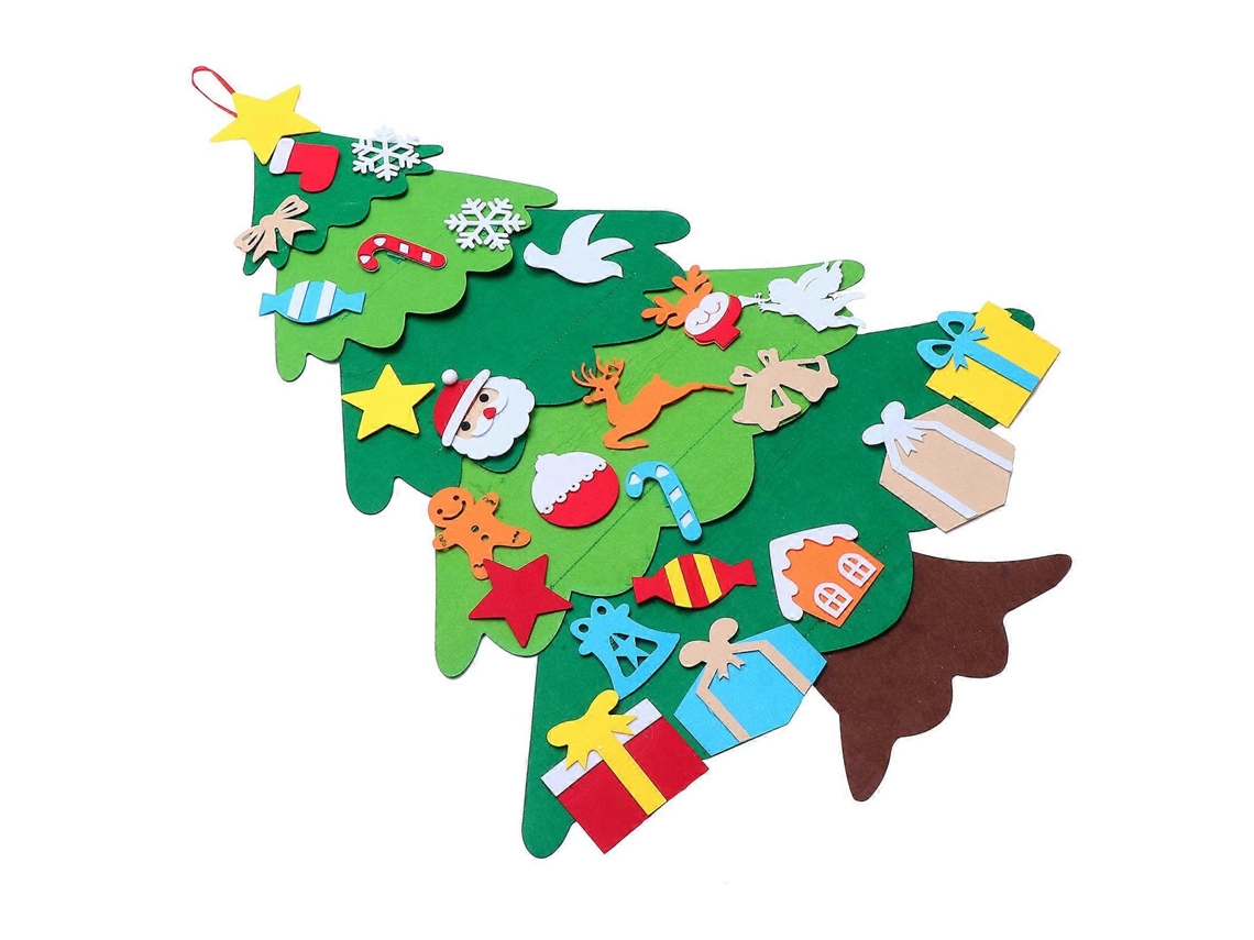 Árvore de Natal de feltro (1 unidade) - Acessório para decoração de festas