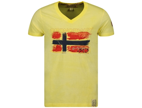 T-Shirt de Homem GEO NORWAY Algodão Amarelo (L)