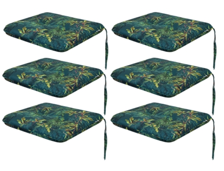 Almofada de Cadeira para Sala de Estar Cozinha Sala de Jantar Ou Jardim para Uso Interno e Externo 6 Peças 50X63Cm Dupla Face Grama Verde SALES CORE