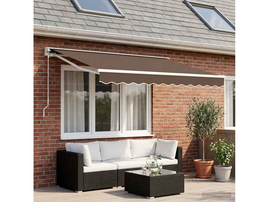 Vidaxl Toldo Retrátil Cinzento-acastanhado 3,5 X 2 M