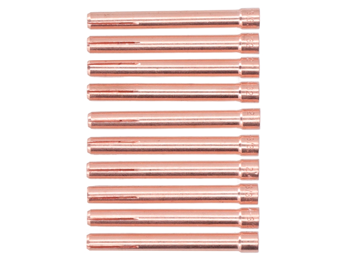 Conjunto de 10 pinças cônicas TIG de 3/32 pol. (2,4 mm) para tocha TIG WP17, 18 e 26 - Acessórios de soldagem