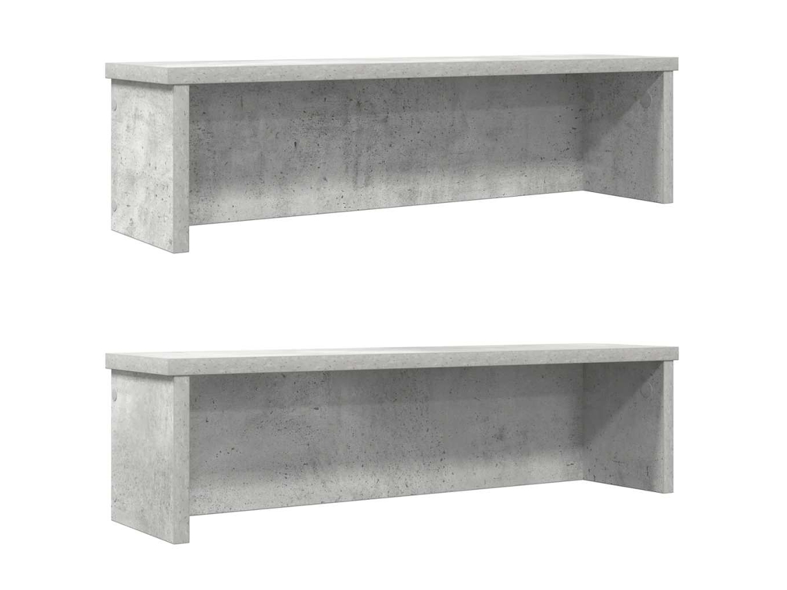 vidaXL Racks de cozinha empilhável 2 pcs concreto cinza 60x15x16 cm