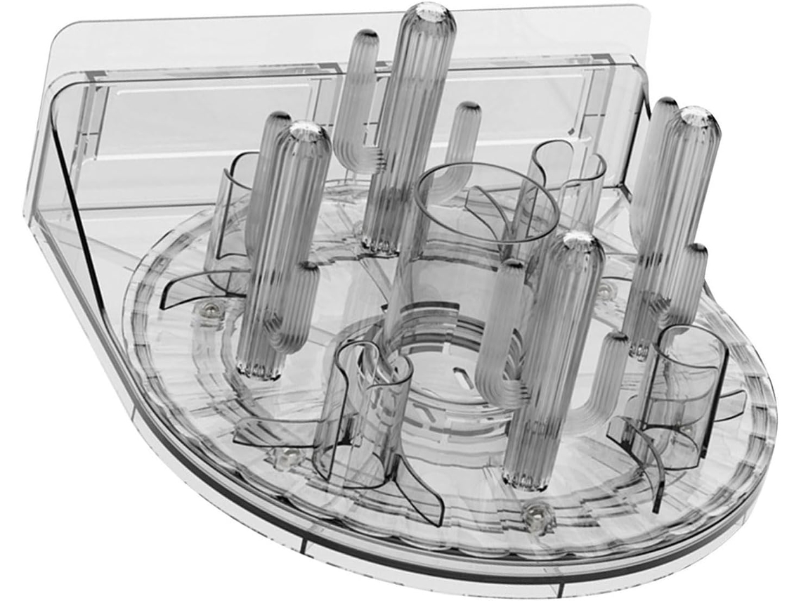 Suporte Giratório Para Pasta De Dentes, Organizador De Parede Com 4 Compartimentos Divisores Para Escova Dentes No