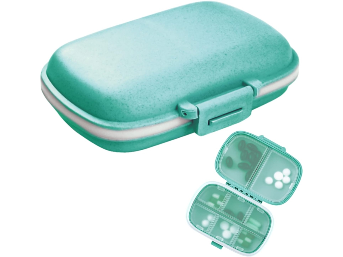 Conjunto De 2 Estojos Para Medicamentos Viagem, Com 8 Compartimentos, Compactos E Portáteis