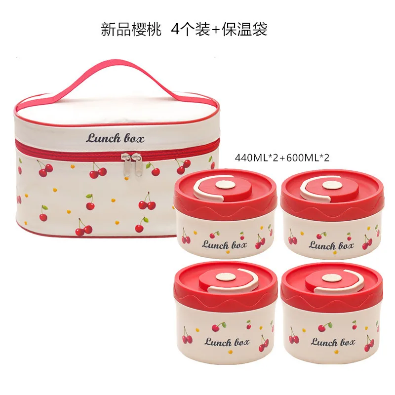 Conjunto de Quatro Peças: Lancheira em Aço Inoxidável 316, Portátil, Própria para Micro ondas, Recipiente Térmico para Alimentos. MDUG
