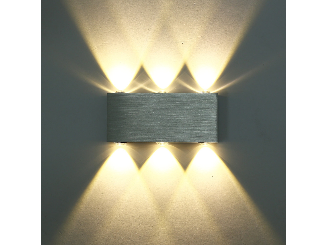 Aplique LED retangular de alumínio escovado, 6W ZYBLSSBB