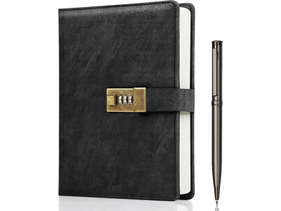 Diário Com Cadeado, Caderno A5 Em Couro Pu Com Cadeado, 240 Páginas, Caderno Vintage Com Senha, Caneta E Caixa Para Presente, 21, 8 X 14,7 Cm