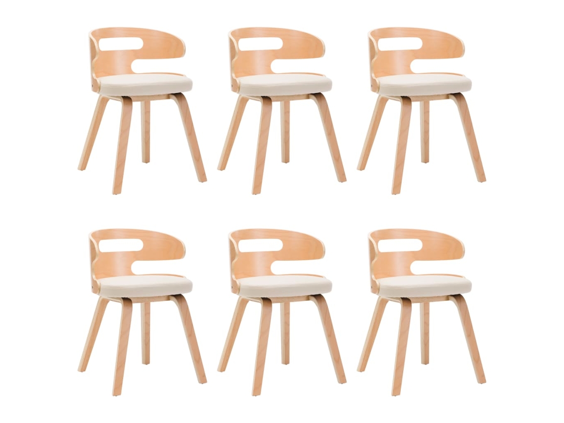 Dining Chair, Dining Chairs Vidaxl Creme Couro Artificial (n/a)
