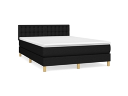 Cama com Molas/colchão 140x190 Cm Tecido Preto MAISON EXCLUSIVE
