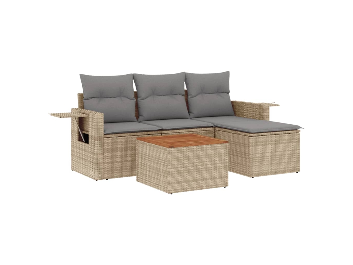 Garden Sofa Set, Garden Sofa Sets Vidaxl Bege Rattan / Vime (n/a)