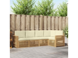 Vidaxl Conjunto De Sofás Para Exterior 5 Pcs Branco E Creme