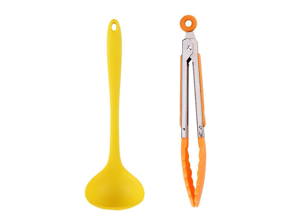 Set de Utensílios de Cozinha de Silicone Resistente Ao Calor com Aço Inoxidável