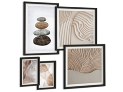 Conjunto De Pinturas Formas Abstratas Pastel Espelharte (5 Peças)