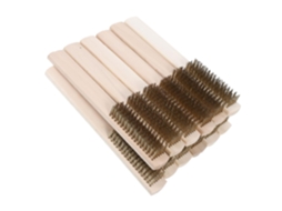 Conjunto de 12 escovas de metal resistentes, com cabos e cerdas de cobre