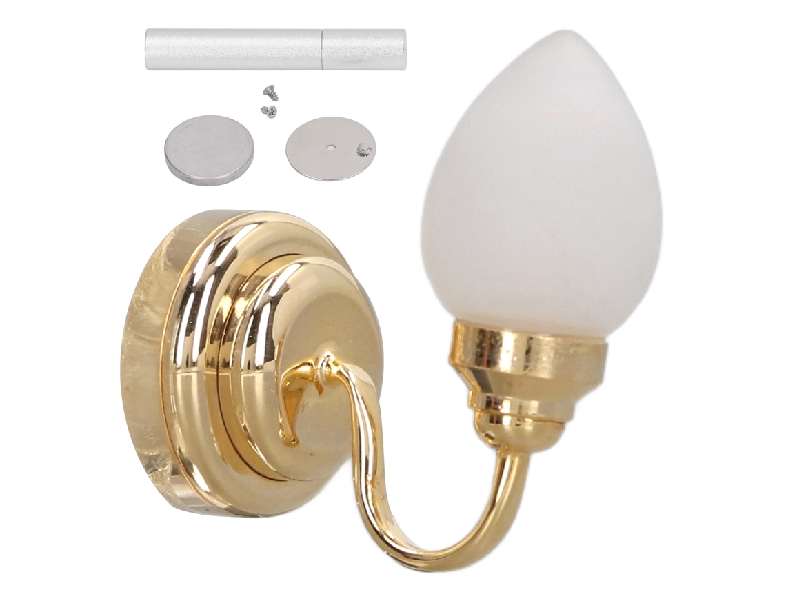 Mali mini Lâmpada de Parede de Boneca 1:12 com Capa de Vidro e Controle Magnético Diy