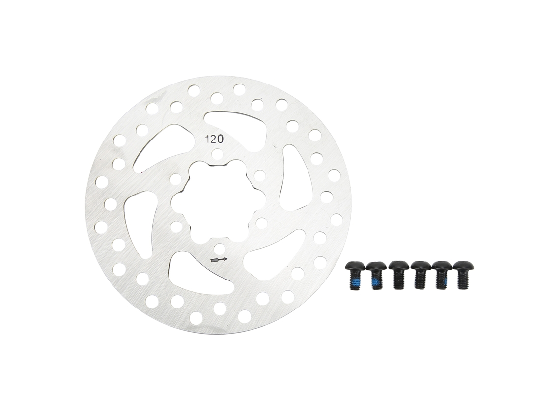 Disco de Freio Business para Patinete Elétrico, 120mm, Aço Inox, 6 Furos, com Parafusos, Substituição